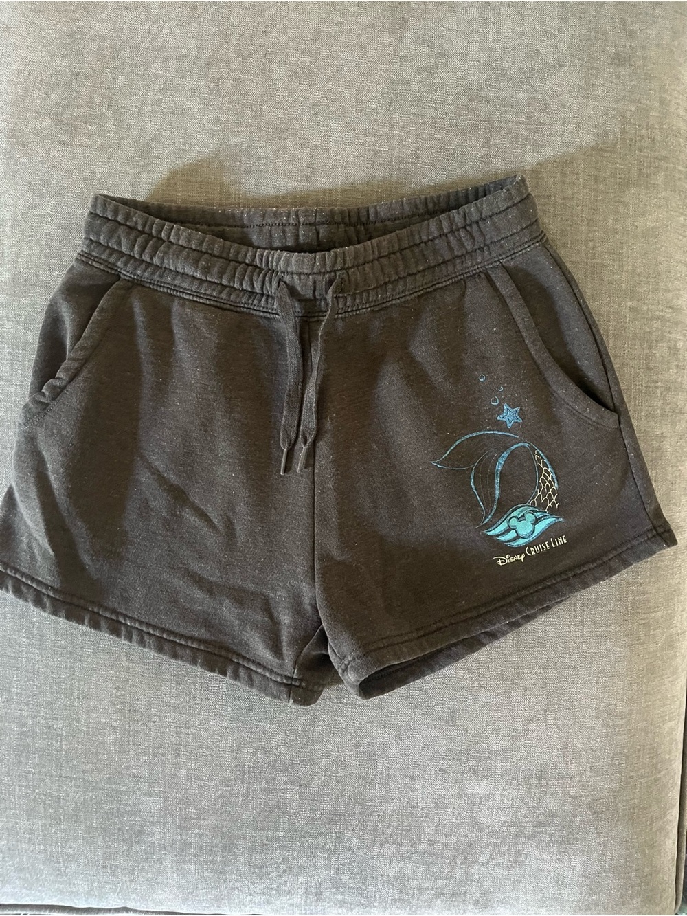 Disney Cruise Line Gray Women's Seeat Shorts with Mermaid Graphic Logo
